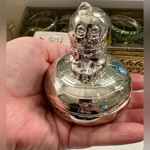 VTG 1994 Oneida - SilverPlate Humpty-Dumpty Keepsake Toothfairy Trinket Box EUC